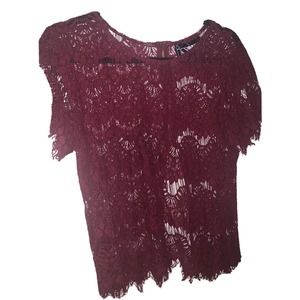 Inny Women Shirt Blouse Lace Size L